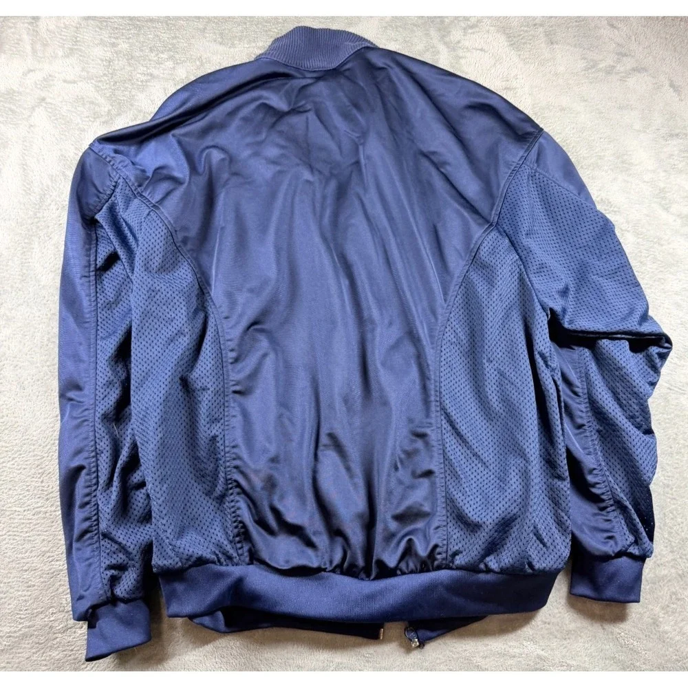 Vtg 80s 90s Nike Track Jacket XL Navy Full Zip Mesh Sleeve Warm Up